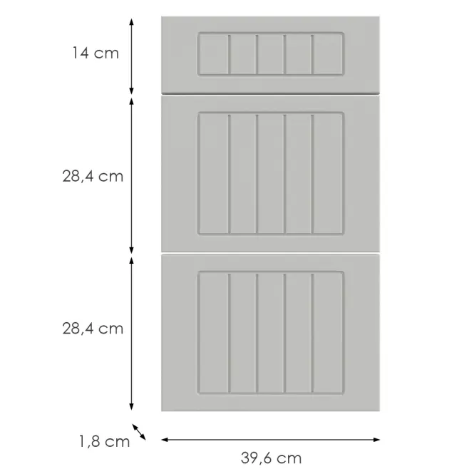 Kuchynská predná časť D40s3  H5 K252 Biely Gr I,2