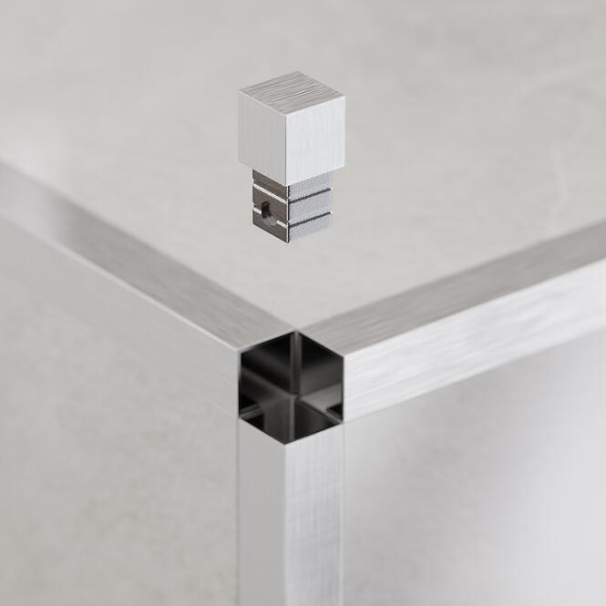 Rohová ukončovacia kocka PQS 10,5 mm strieborný mat,2