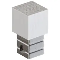 Rohová ukončovacia kocka PQS 12,5 mm  strieborný mat