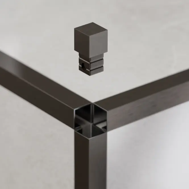 Rohová ukončovacia kocka PQS 12,5 mm gunmetal šedá mat