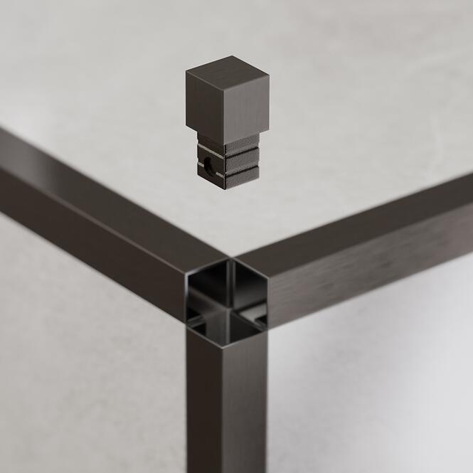 Rohová ukončovacia kocka PQS 12,5 mm gunmetal šedá mat,3