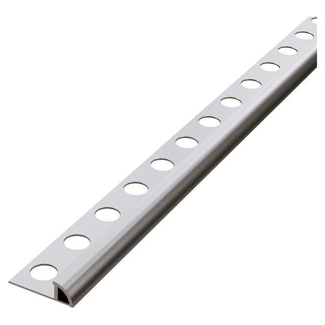 Rohový profil polkruh strieborný elox 8,5 mm x 270 cm