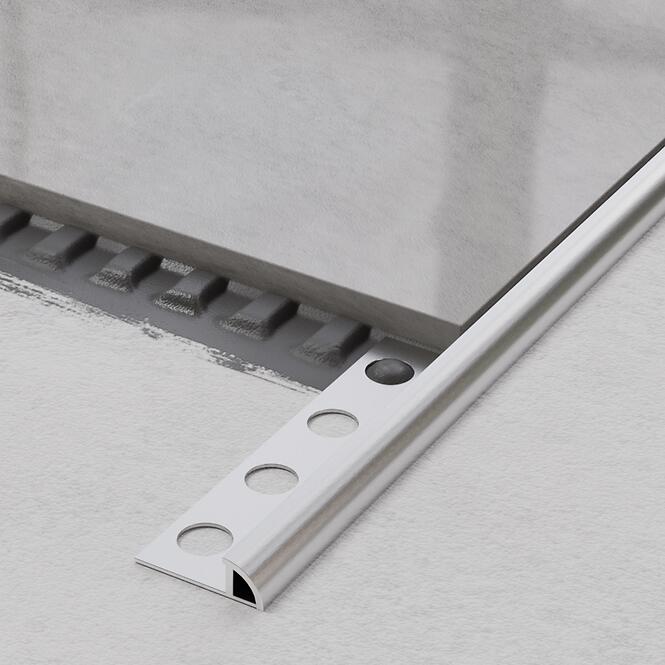 Rohový profil polkruh strieborný elox 8,5 mm x 270 cm