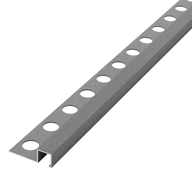 Hliníkový rohový profil tmavosivý mat 10,5 mm x 270 cm