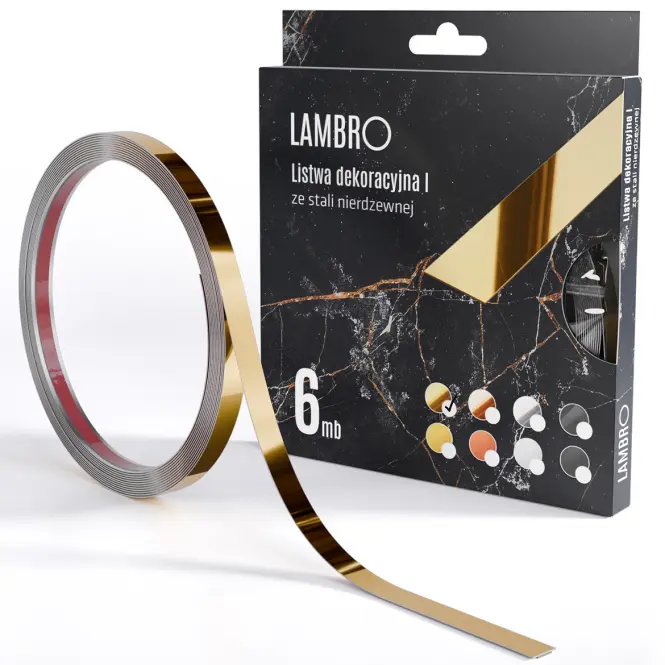 Samolepiaca dekoratívna lišta v rolke 1 cm zlatá 6 bm lesk