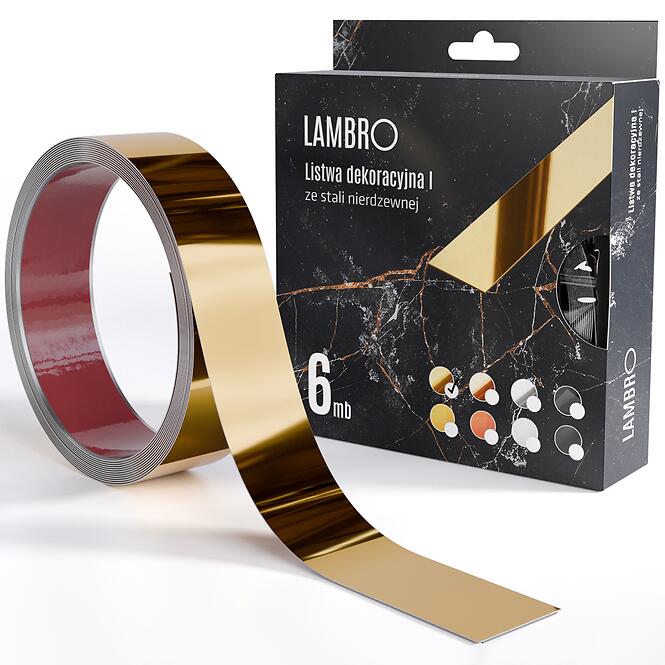 Samolepiaca dekoratívna lišta v rolke 3,8 cm zlatá 6 bm lesk