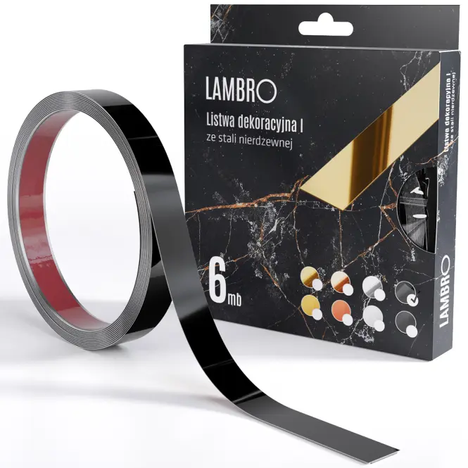 Samolepiaca dekoratívna lišta v rolke 2 cm čierna 6 bm lesk