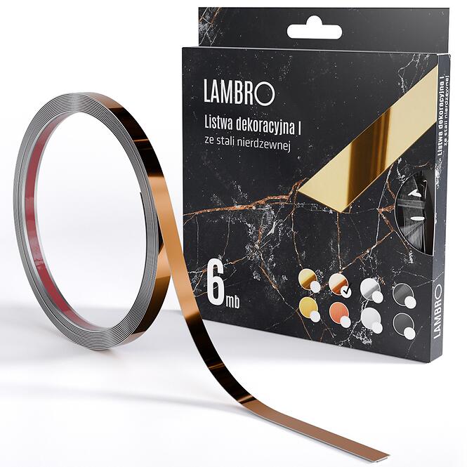 Samolepiaca dekoratívna lišta v rolke 1 cm medená 6 bm lesk