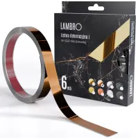 Samolepiaca dekoratívna lišta v rolke 2 cm medená 6 bm lesk