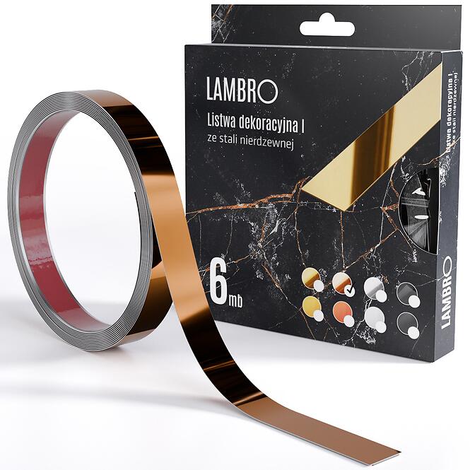 Samolepiaca dekoratívna lišta v rolke 2 cm medená 6 bm lesk