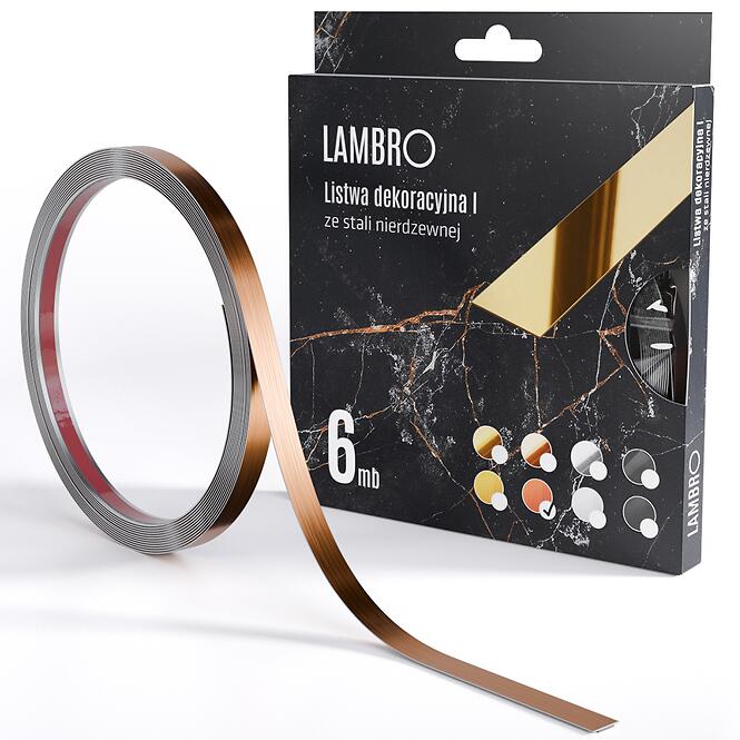Samolepiaca dekoratívna lišta v rolke 1 cm medená 6 bm mat
