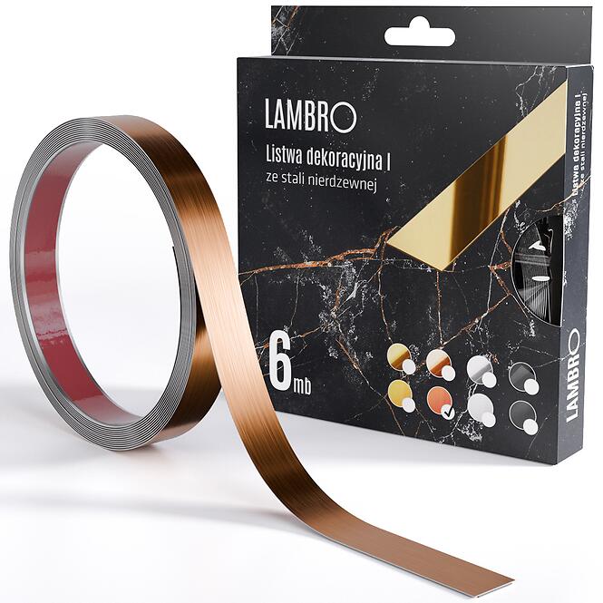 Samolepiaca dekoratívna lišta v rolke 2 cm medená 6 bm mat