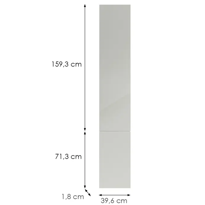 Kuchynská predná časť D40spwn(L/P) L9 K900 Bianco Hg Griii,2