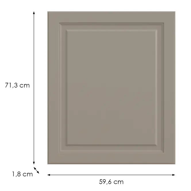 Kuchynská predná časť D60(L/P)  V6 K257 Kašmír Matná Grii