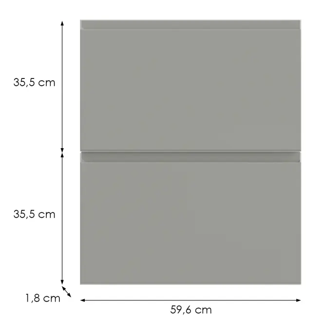 Kuchynská predná časť D60in  T8 K261 Sivá Matná Grii,2