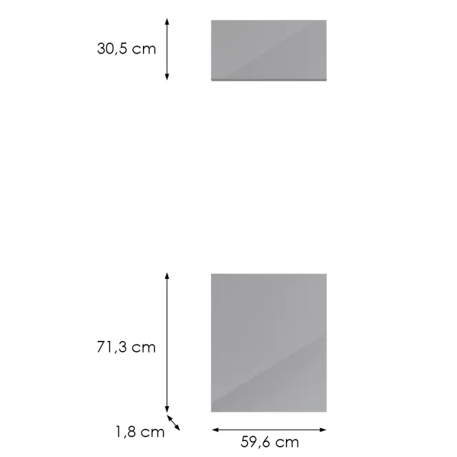 Kuchynská predná časť D60pm(L/P) L9 K268 Sivá Hg Griii,2