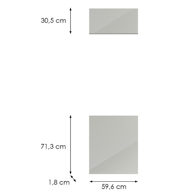 Kuchynská predná časť D60pm(L/P) L9 K900 Bianco Hg Griii,2