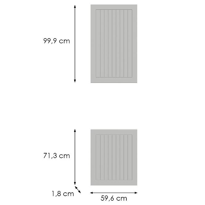 Kuchynská predná časť D60pwn(L/P)  H5 K252 Biely Gr I