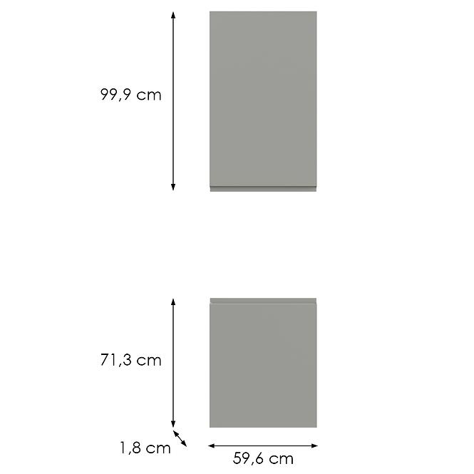 Kuchynská predná časť D60pwn L T8 K261 Sivá Matná Grii