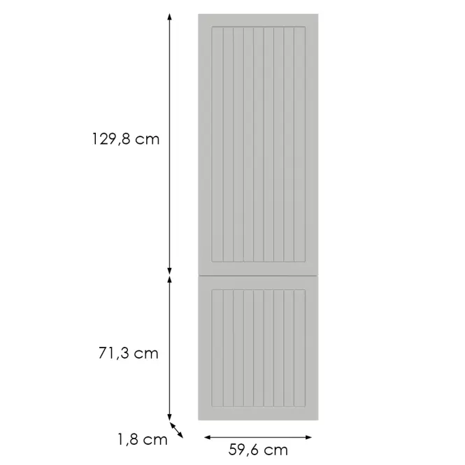 Kuchynská predná časť D60r(L/P)  H5 K252 Biely Gr I