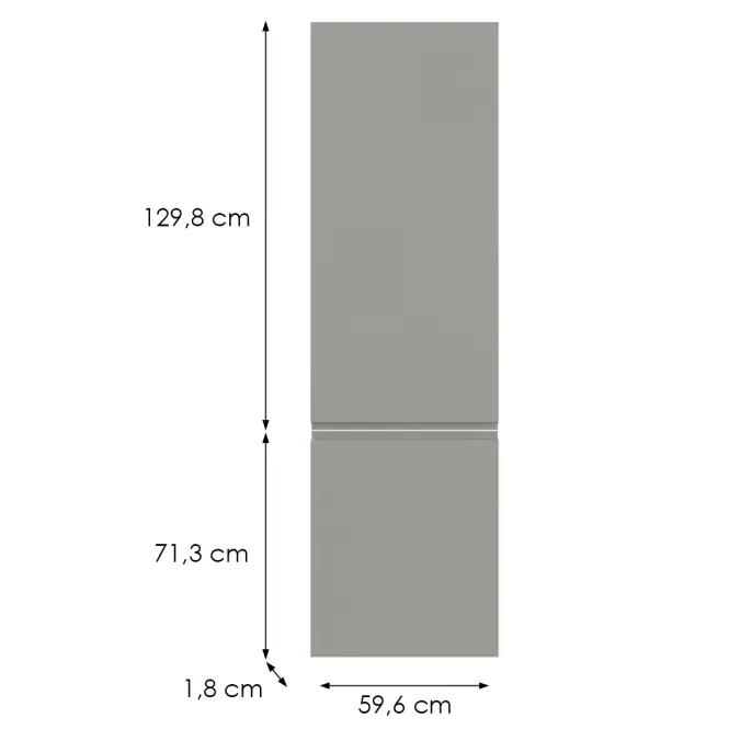 Kuchynská predná časť D60r L T8 K261 Sivá Matná Grii