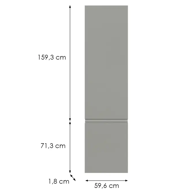 Kuchynská predná časť D60rwn  P T8 K261 Sivá Matná Grii,2