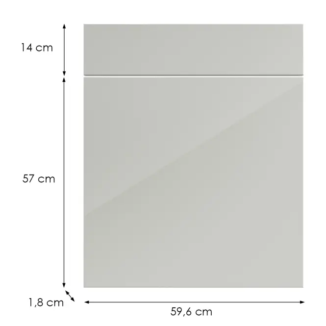 Kuchynská predná časť D60s1(L/P) L9 K900 Bianco Hg Griii,2