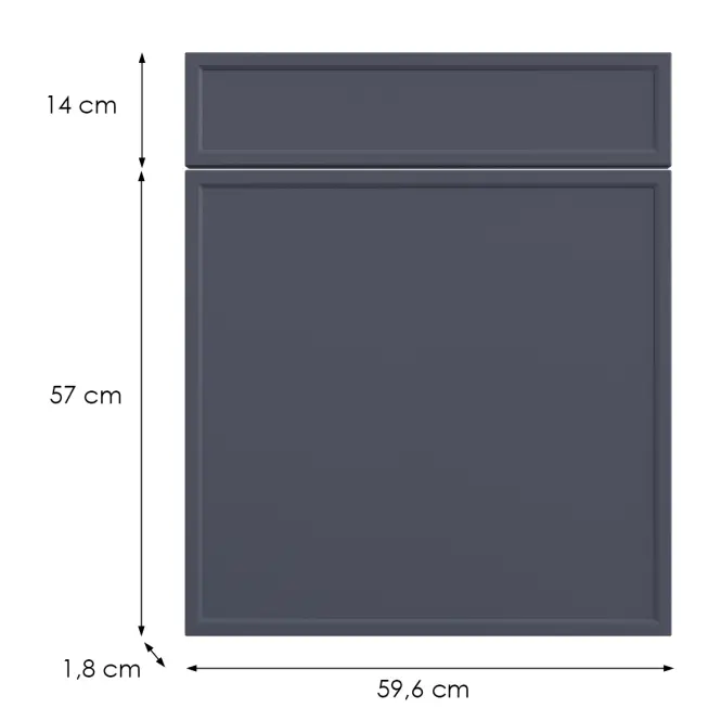 Kuchynská predná časť D60s1(L/P) O6 K273 Granát Gri,2
