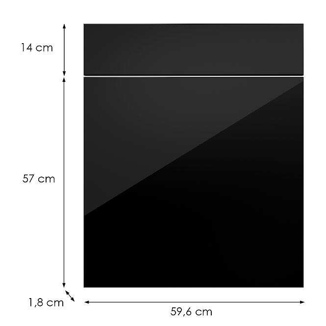 Kuchynská predná časť D60s1(L/P) L9 K165 Čierna Hg Griii