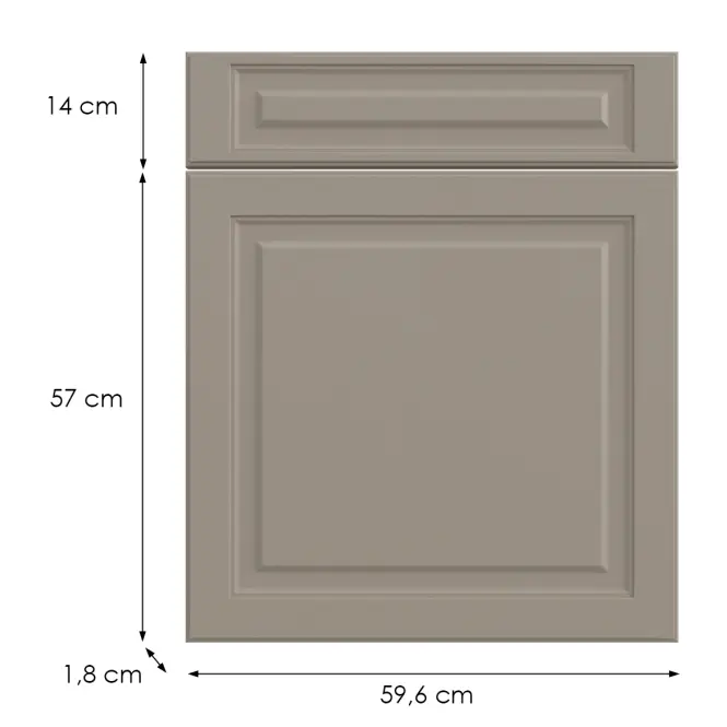Kuchynská predná časť D60s1(L/P) V6 K257 Kašmír Matná Grii