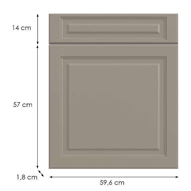 Kuchynská predná časť D60s1(L/P) V6 K257 Kašmír Matná Grii,2
