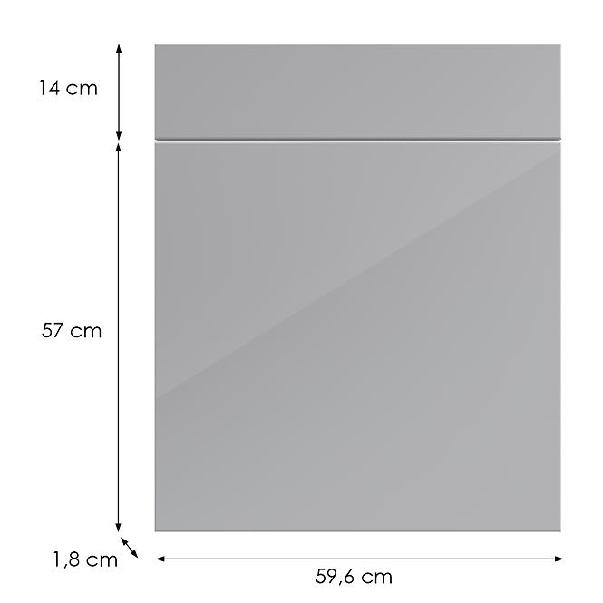 Kuchynská predná časť D60s1(L/P) L9 K268 Sivá Hg Griii