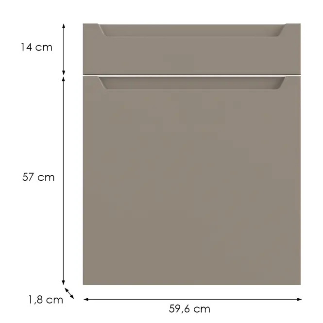 Kuchynská predná časť D60s1 P Q2 K204 Capuccino Matná Gri,2