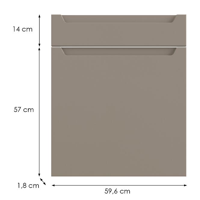 Kuchynská predná časť D60s1 L Q2 K204 Capuccino Matná Gri