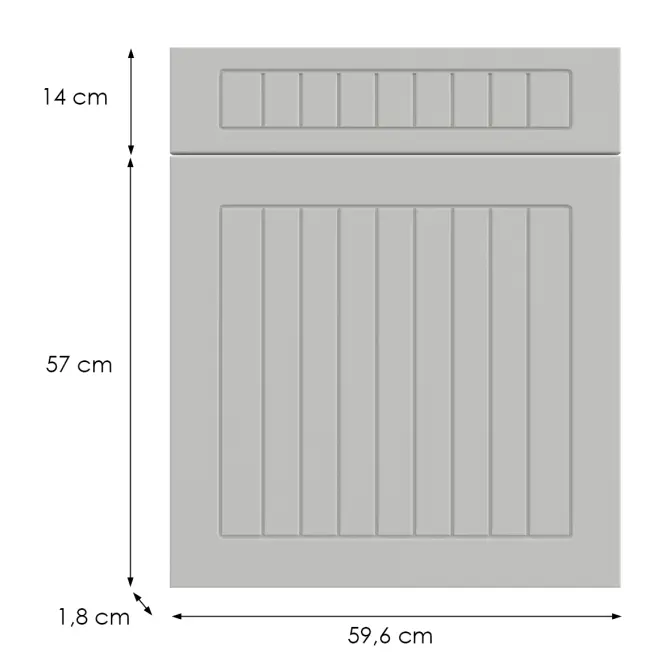 Kuchynská predná časť D60s1(L/P) H5 K252 Biely Gr I