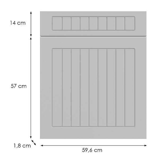 Kuchynská predná časť D60s1(L/P) H5 K252 Biely Gr I