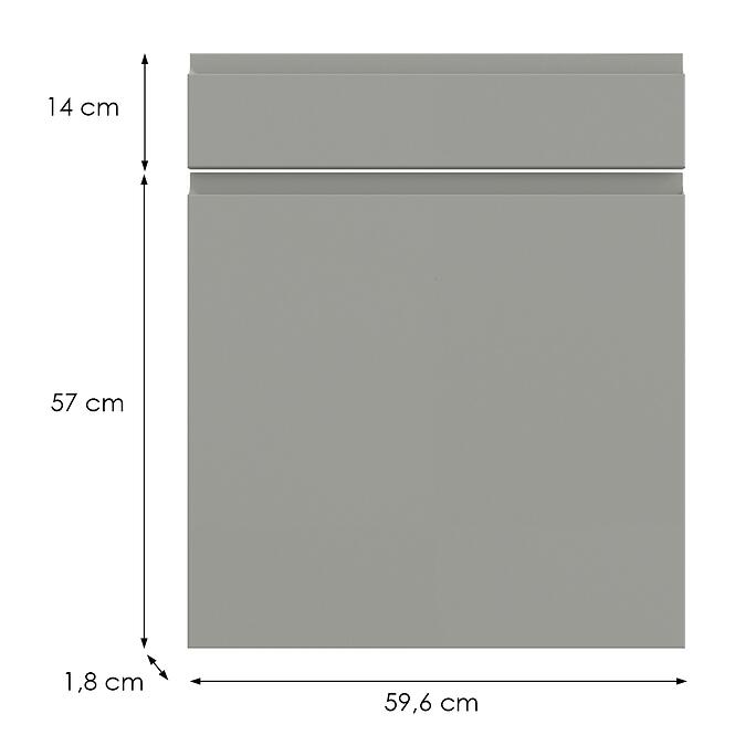Kuchynská predná časť D60s1 P T8 K261 Sivá Matná Grii,2