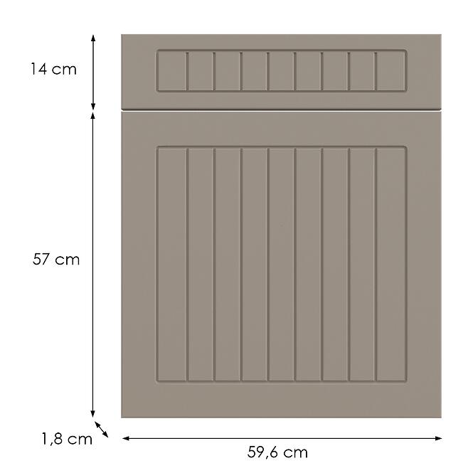 Kuchynská predná časť D60s1(L/P) H5 K257 Kašmír Matná Grii