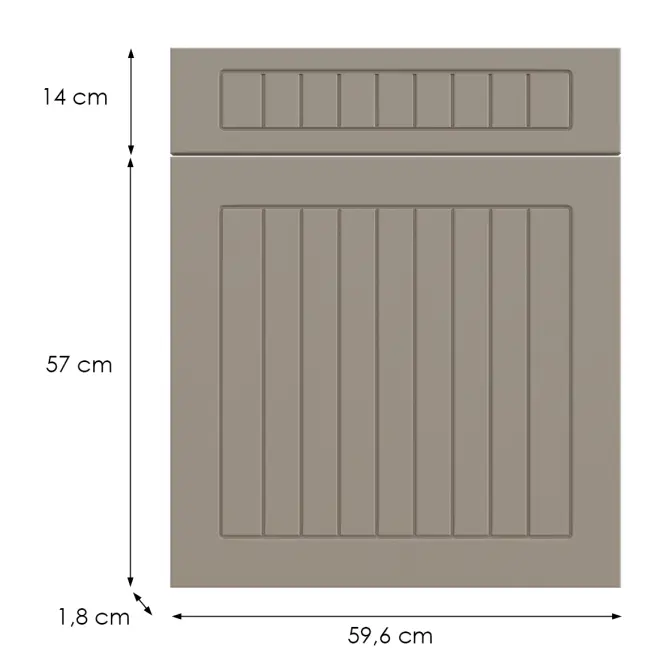 Kuchynská predná časť D60s1(L/P) H5 K257 Kašmír Matná Grii,2