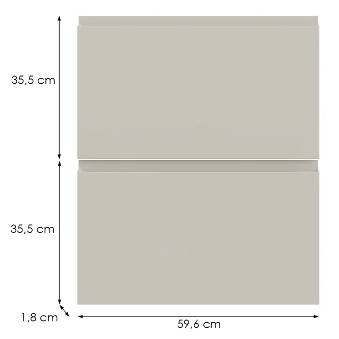Kuchynská predná časť D60s2  T8 K943 Kašmír Gri