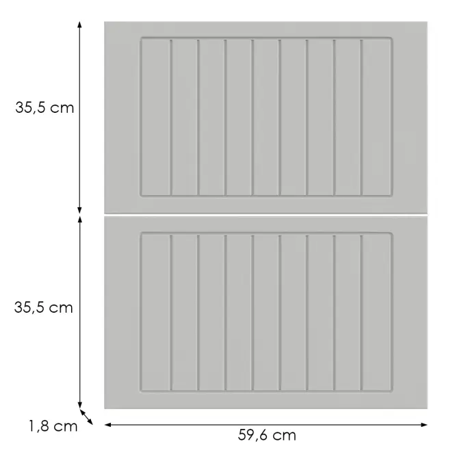 Kuchynská predná časť D60s2  H5 K252 Biely Gr I