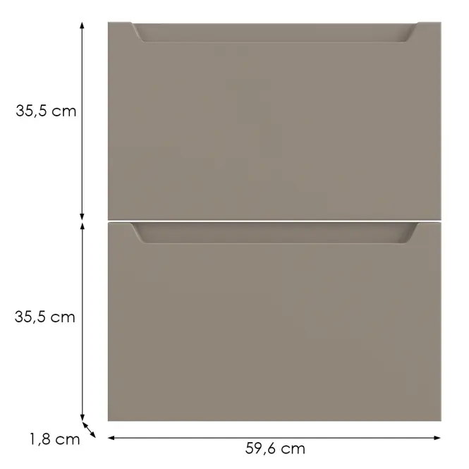 Kuchynská predná časť D60s2  Q2 K204 Capuccino Matná Gri