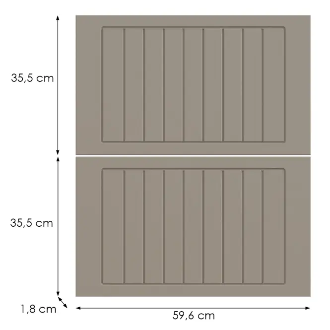 Kuchynská predná časť D60s2  H5 K257 Kašmír Matná Grii