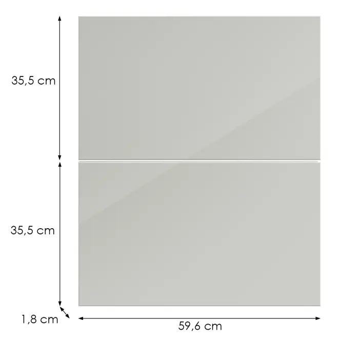 Kuchynská predná časť D60s2+1 L9 K900 Bianco Hg Griii,2