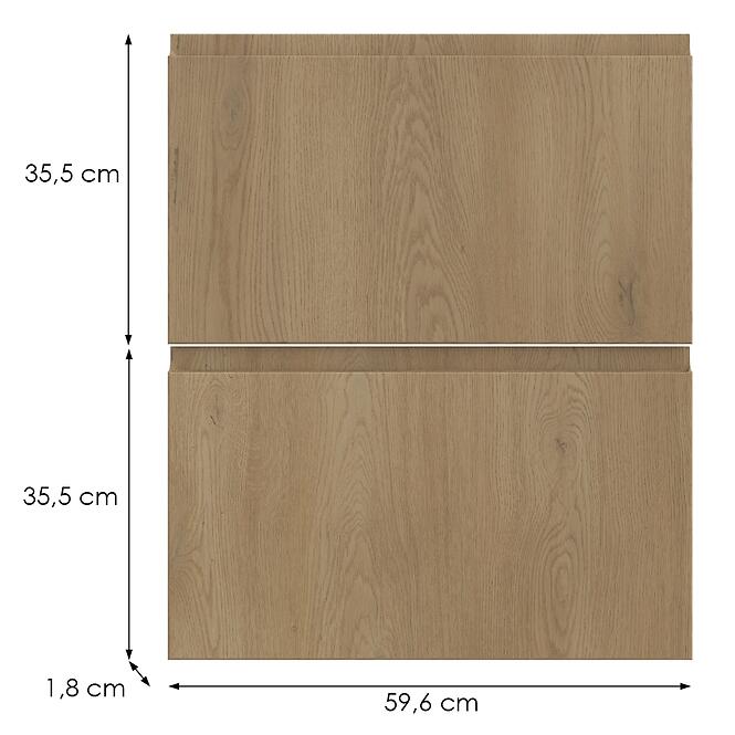 Kuchynská predná časť D60s2+1  T8 K282 Dub Cremona Grii