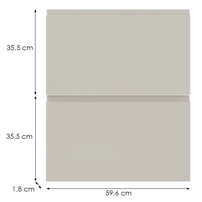 Kuchynská predná časť D60s2+1  T8 K943 Kašmír Gri