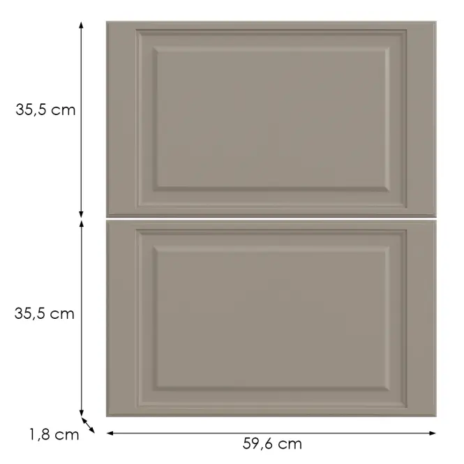 Kuchynská predná časť D60s2+1  V6 K257 Kašmír Matná Grii