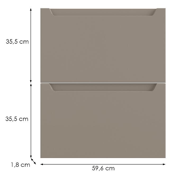 Kuchynská predná časť D60s2+1  Q2 K204 Capuccino Matná Gri