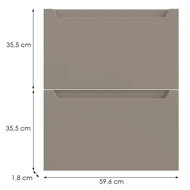 Kuchynská predná časť D60s2+1  Q2 K204 Capuccino Matná Gri,2