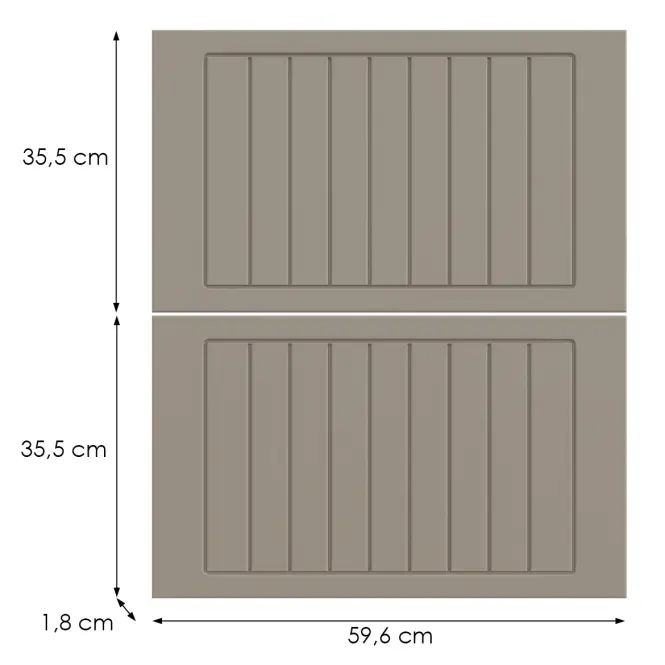 Kuchynská predná časť D60s2+1 H5 K257 Kašmír Matná Grii